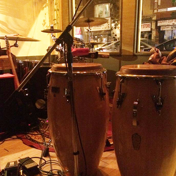 Two congas at a music studio